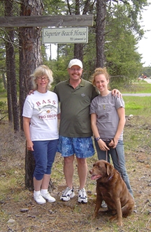 Sue Bennetts Rowe, Ed Bennetts, Amanda Rowe, and Austin